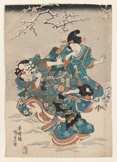 Scène de neige - Utagawa 1786 1864 Kunisada